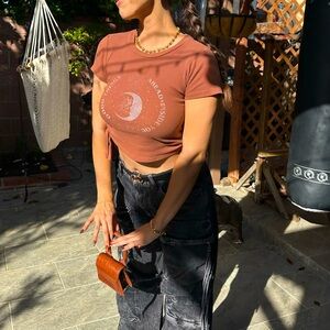 Brown Cropped Top